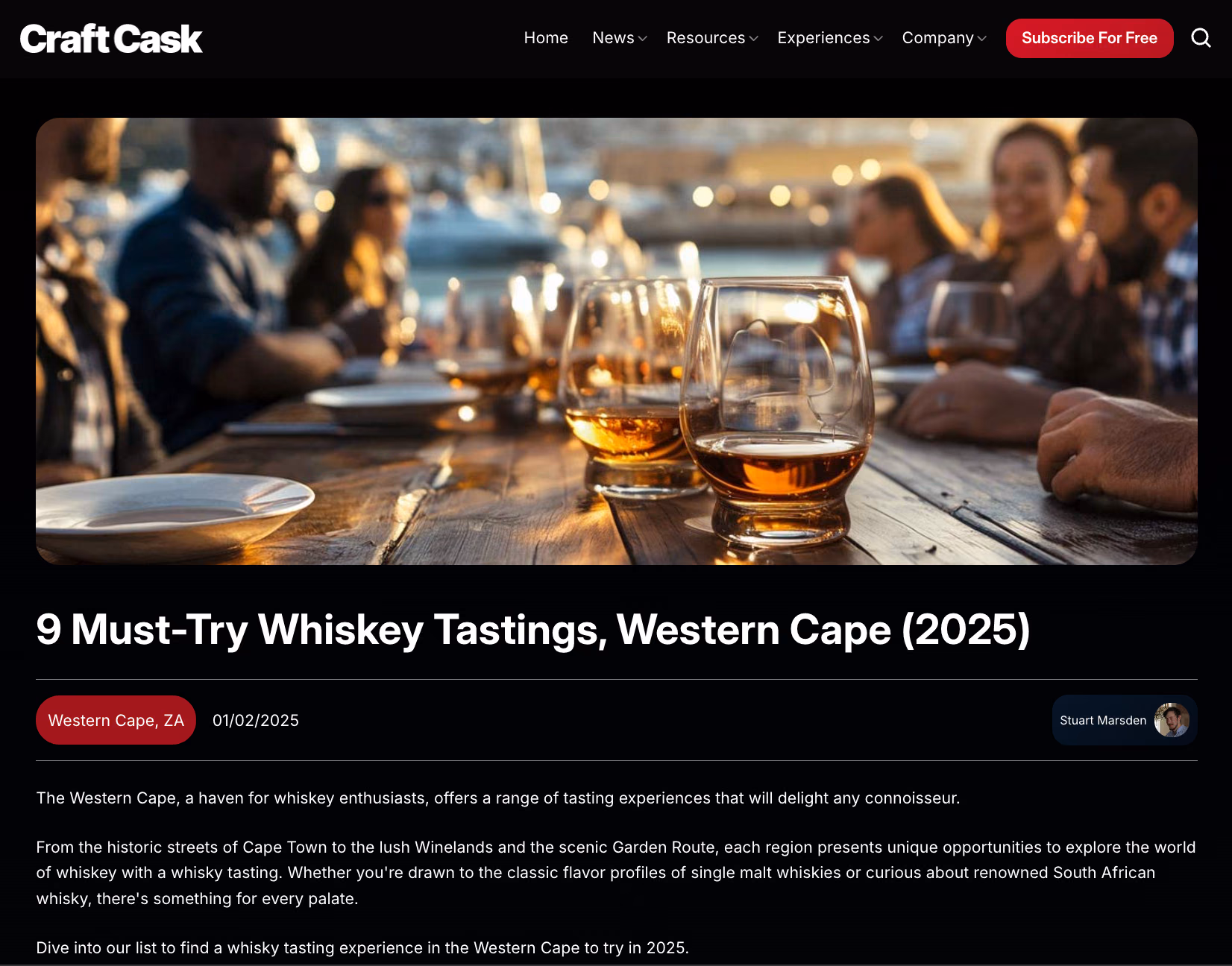 Western Cape Tasting Guide
