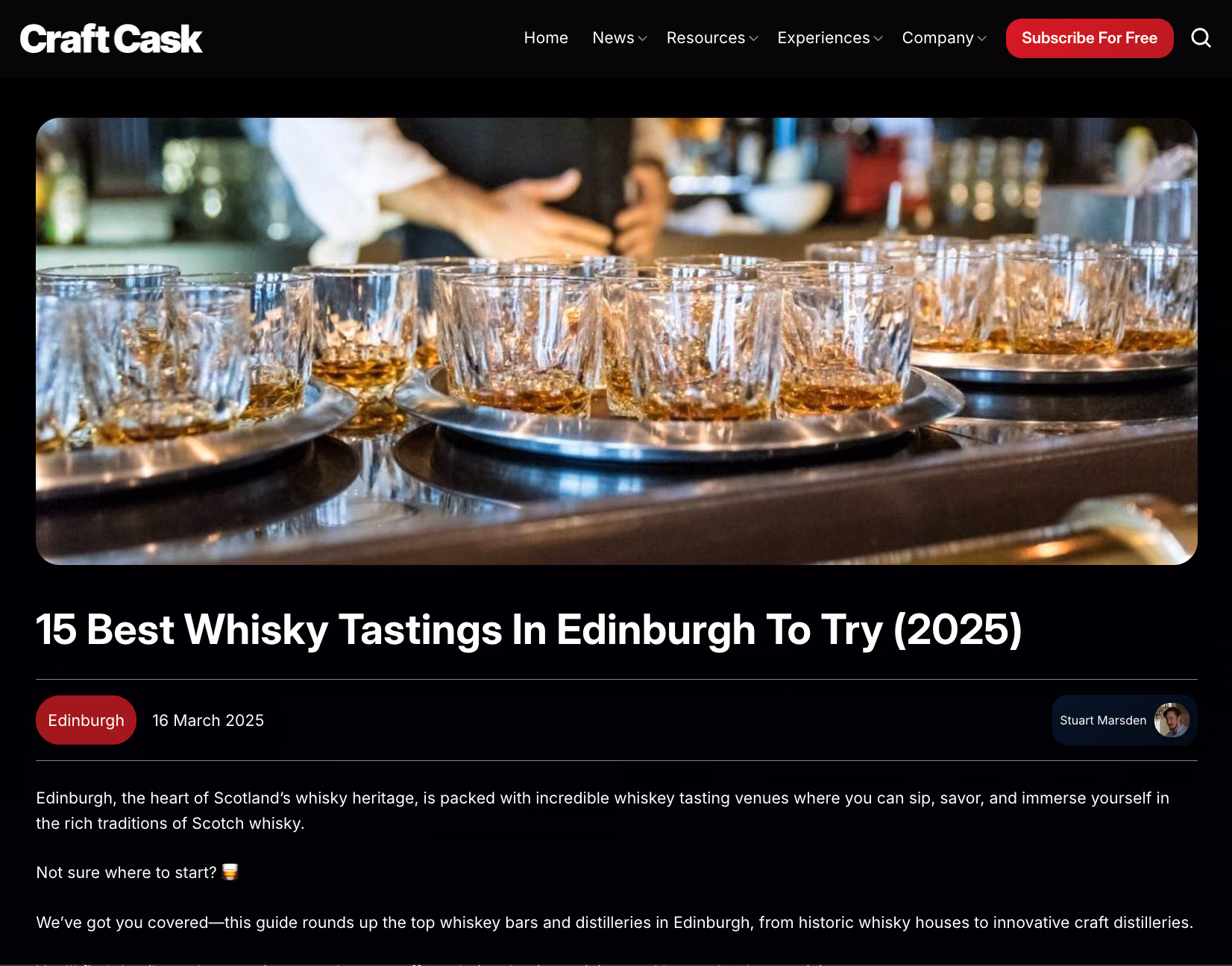 Edinburgh Tasting Guide