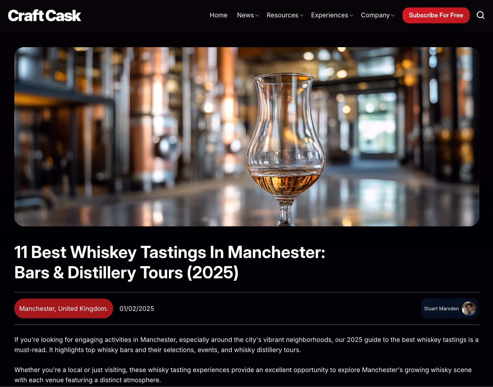 Manchester Tasting Guide